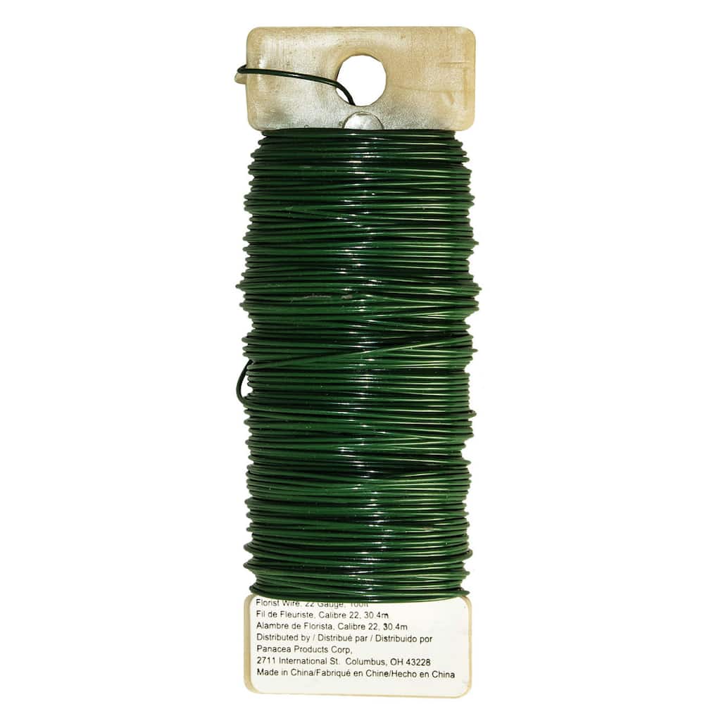 Select 50 grams of 18 20 22 GAUGE GREEN Plastic Coated Florist Wire 9" Length